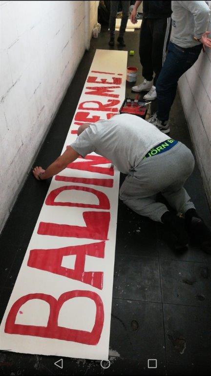 STRISCIONE CONTRO BALDINI 15.05.2019